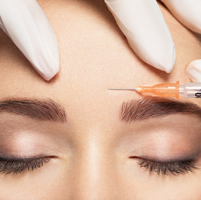 Closeup of BOTOX in Jacksonville for wrinkle treatment