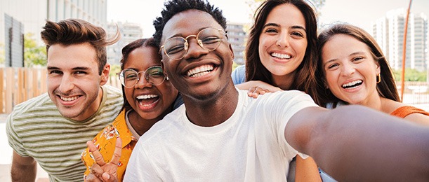 Jacksonville patient smiling with clear aligners