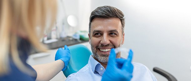 Jacksonville Invisalign patient at short dental visit